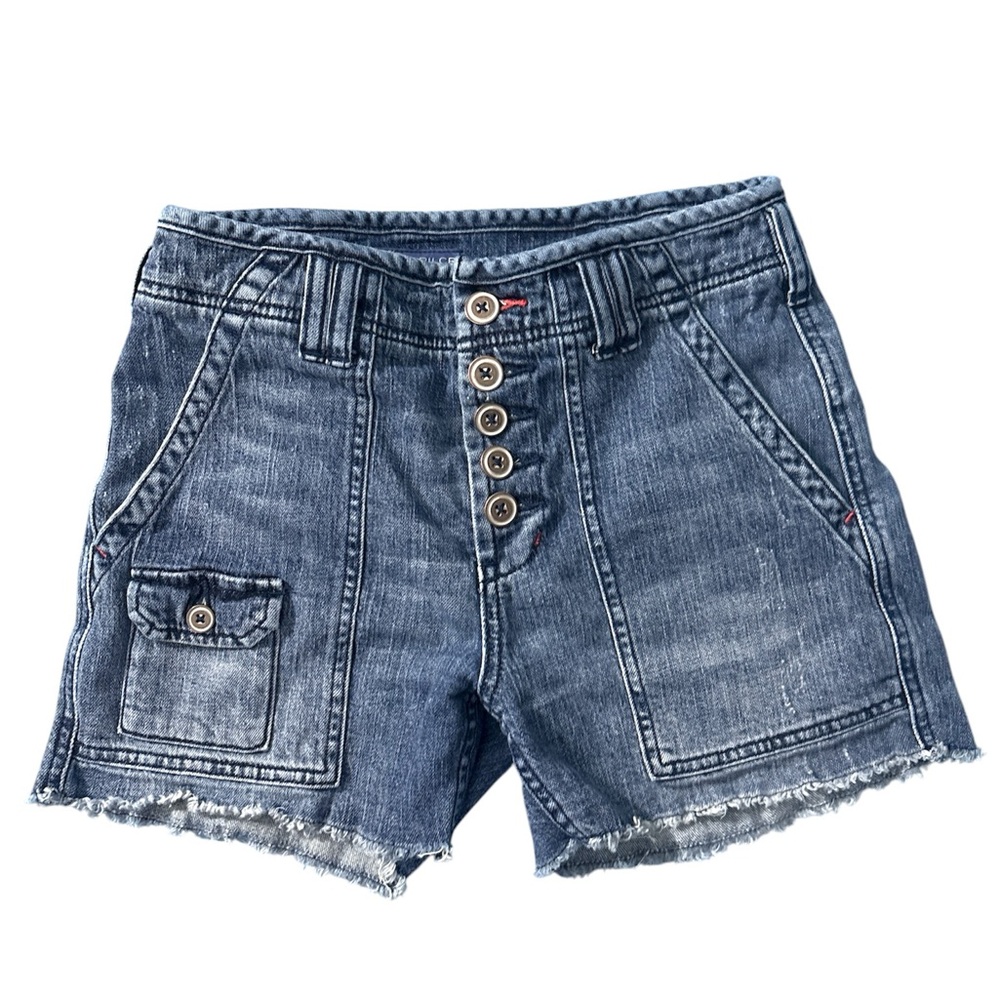 Anthropologie Pilcro The‎ Wanderer Blue Denim Frayed Hem Shorts Women’s Size 26 - Picture 14 of 14